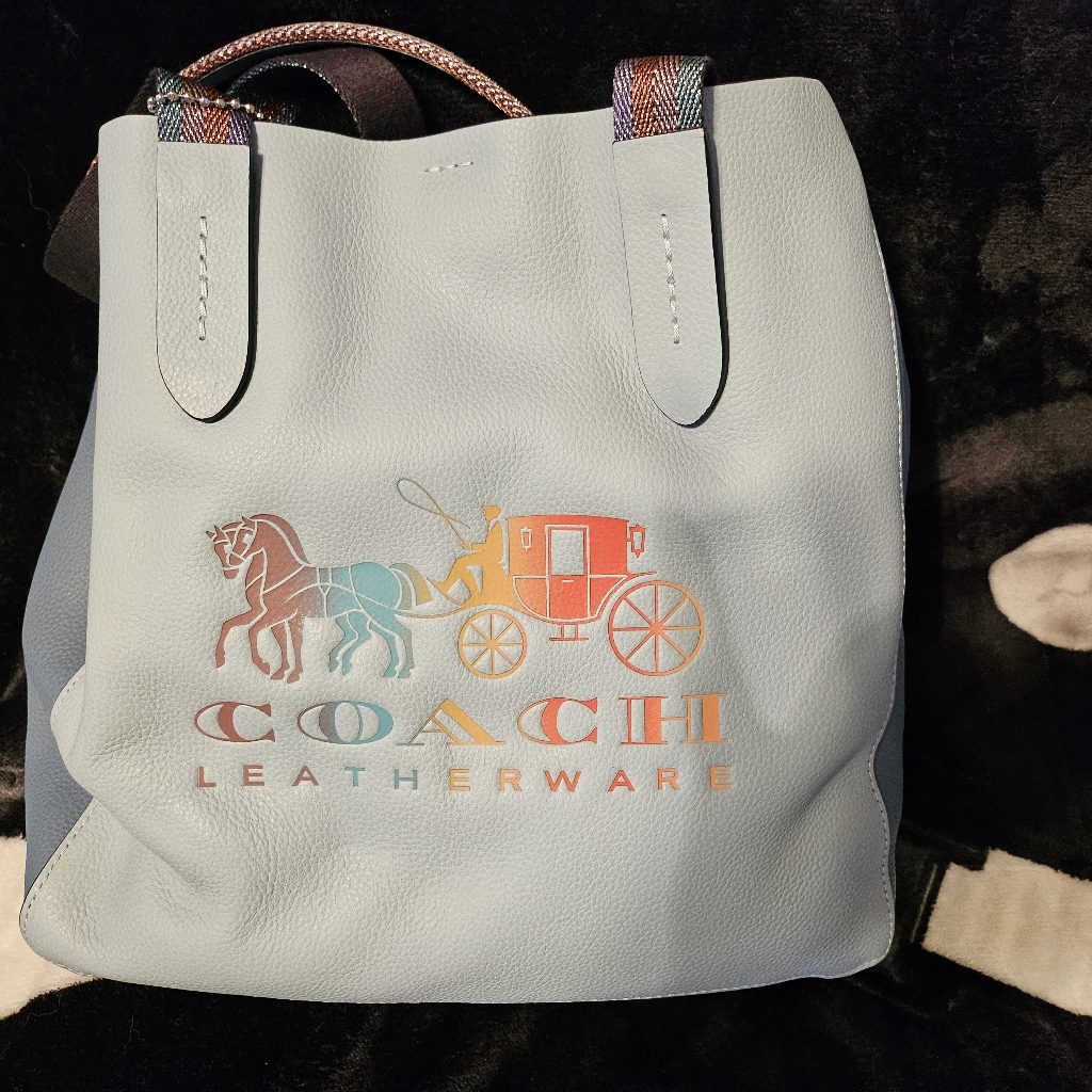 Coach Multicolor Logo Leather Tote Coach Multicolor Logo Leather Tote